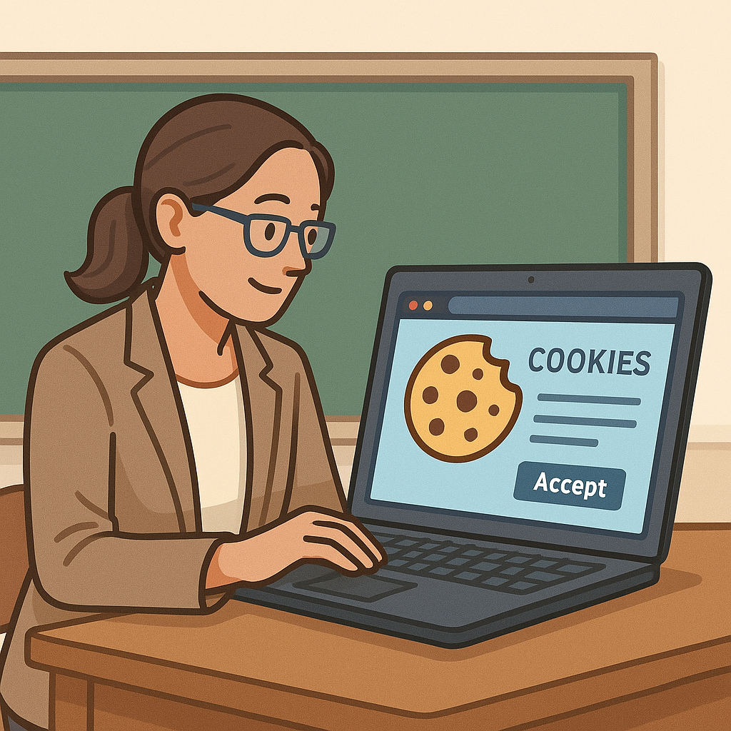 aceite de cookies em blog educacional